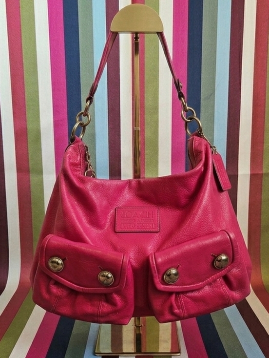 Coach Handbags - Coach 2010 Poppy Magenta Pink Leather Groovy Hobo (Legacy Stripe Lining)